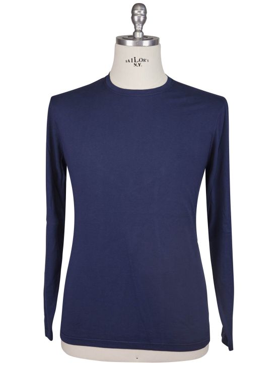 Kiton Kiton Blue Cotton Cashmere Sweater Crewneck Blue 000