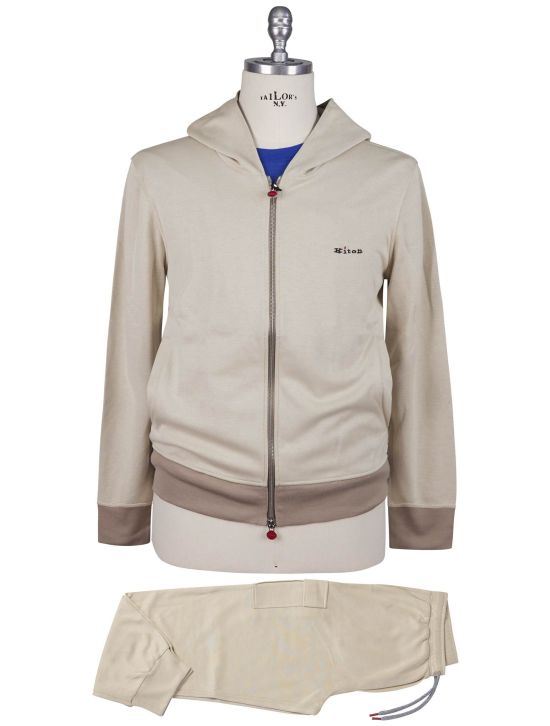 Kiton Kiton Brown Beige Cotton Pl Tracksuit Beige / Brown 000