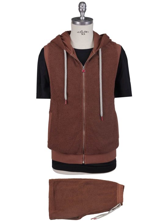 Kiton Kiton Brown Cotton Pa Tracksuit Gilet Brown 000