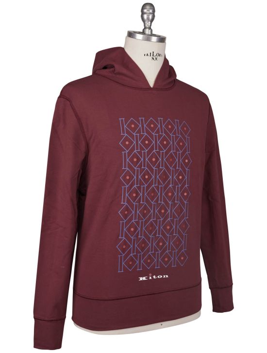 Kiton Kiton Blue Burgundy Cotton EA Sweater Burgundy / Blue 001