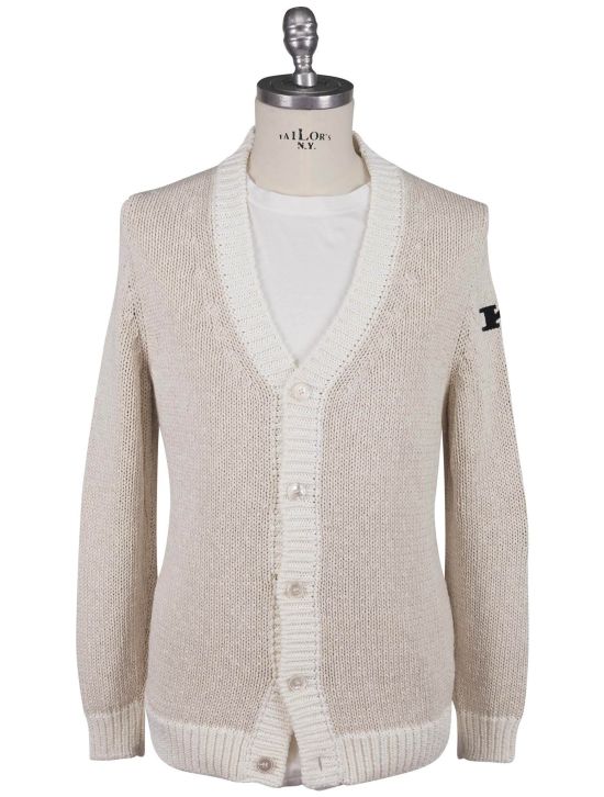 Kiton Kiton Beige Cotton Linen Sweater Cardigan Beige 000