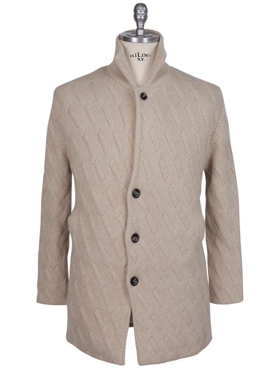 Kiton Kiton Beige Cashmere Weasel Fur Coat Cardigan Beige 000