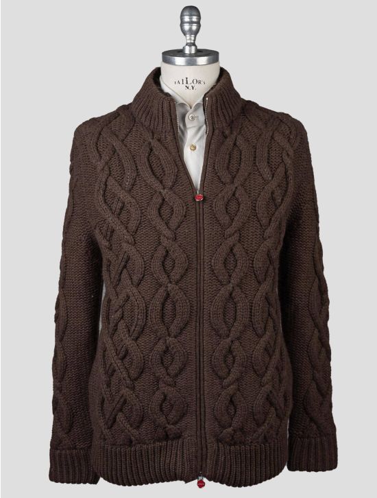 Kiton Kiton Brown Cashmere Mink Fur Sweater Full Zip Brown 000