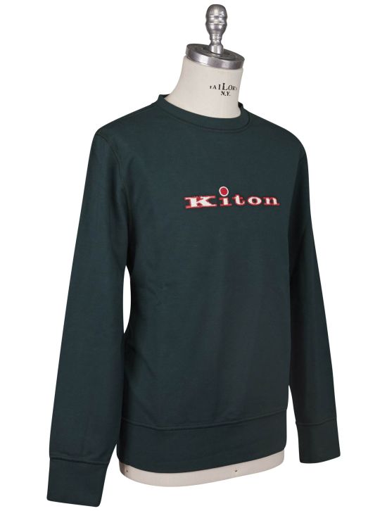 Kiton Kiton Green Cotton Ea Sweater Crewneck Green 001