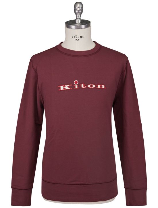 Kiton Kiton Burgundy Cotton Ea Sweater Crewneck Burgundy 000