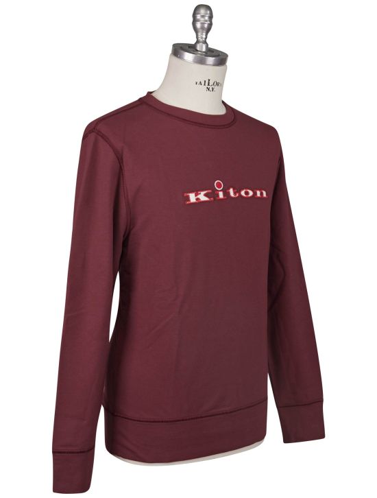 Kiton Kiton Burgundy Cotton Ea Sweater Crewneck Burgundy 001