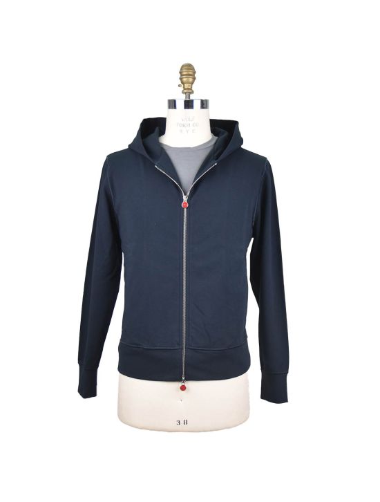 Kiton Kiton Blue Cotton Ea Sweater Full Zip Blue 000