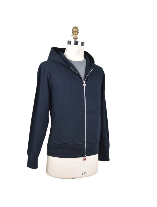 Kiton Kiton Blue Cotton Ea Sweater Full Zip Blue 001