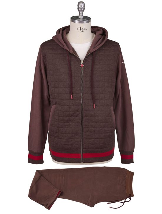 Kiton Kiton Brown Burgundy Cotton Wool Tracksuit Brown / Burgundy 000