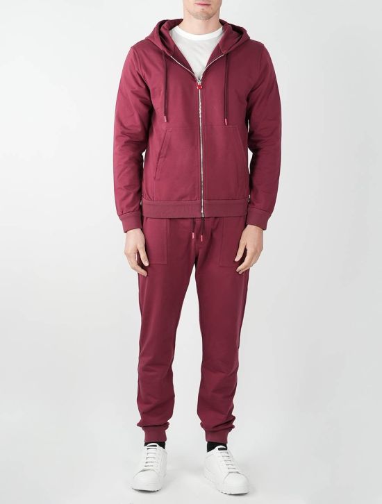 Kiton Kiton Burgundy Cotton Ea Tracksuit Burgundy 001