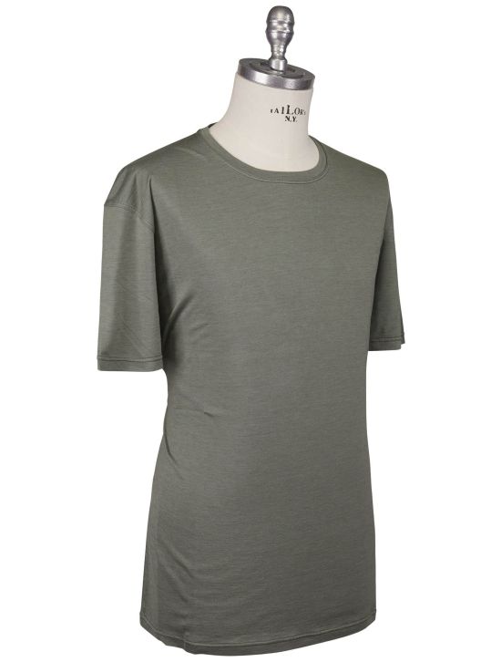 Kiton Kiton Green Silk Cotton T-Shirt Green 001