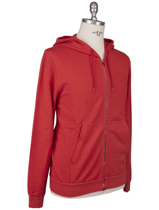 Kiton Kiton Red Cotton Sweater Full Zip Red 001