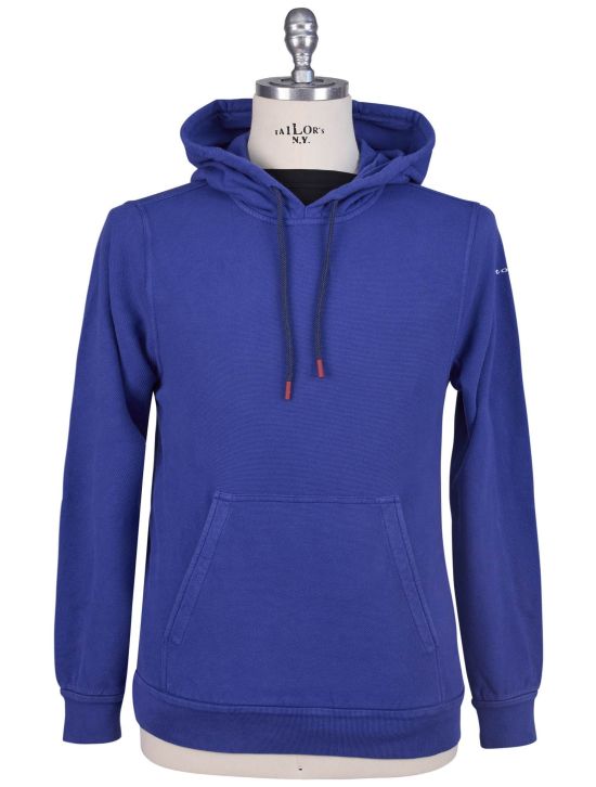 Kiton Kiton Blue Cotton Sweater Hood Blue 000