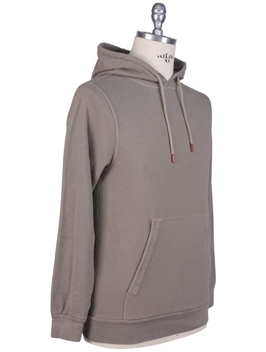 Kiton Kiton Gray Cotton Sweater Hood Gray 001