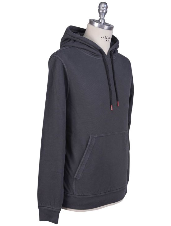 Kiton Kiton Gray Cotton Sweater Hood Gray 001