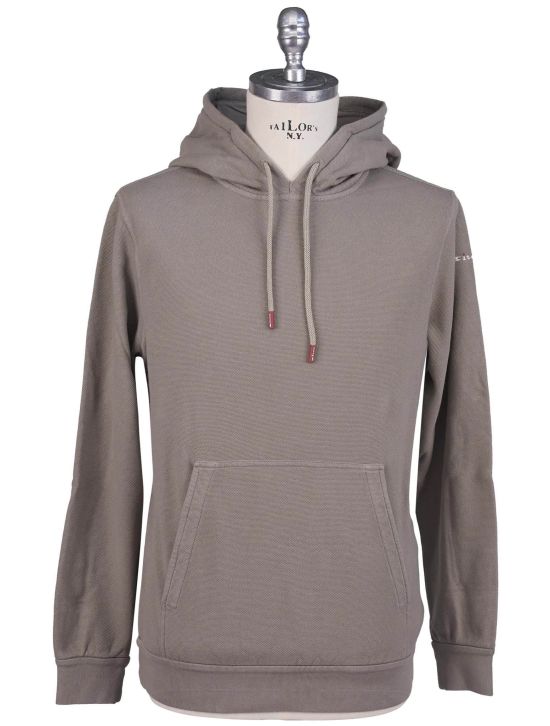 Kiton Kiton Taupe Cotton Sweater Hood Taupe 000