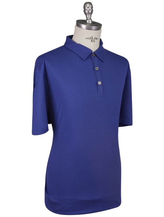 Kiton Kiton Blue Cotton Cashmere Polo Blue 001