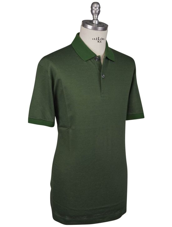 Kiton Kiton Green Linen Cotton Polo Green 001