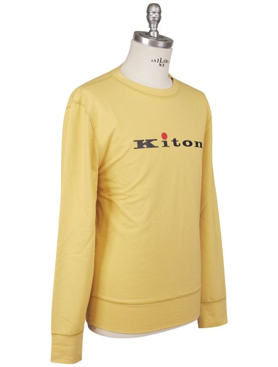 Kiton Kiton Yellow Cotton EA Sweater Crewneck Yellow 001