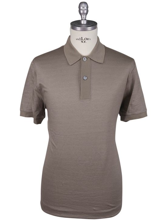 Kiton Kiton Taupe Linen Cotton Polo Taupe 000