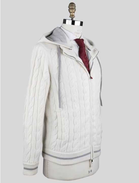 Kiton Kiton White Cashmere Bomber Coat White 001