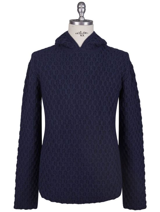 KNT Kiton Knt Blue Wool Cashmere Sweater Crewneck Blue 000