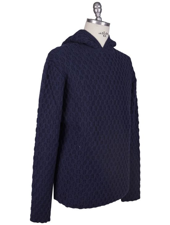 KNT Kiton Knt Blue Wool Cashmere Sweater Crewneck Blue 001