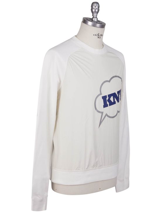 KNT Kiton Knt White Cotton Sweater Crewneck White 001