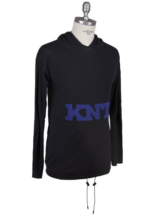 KNT Kiton Knt Black Cotton Sweater Black 001