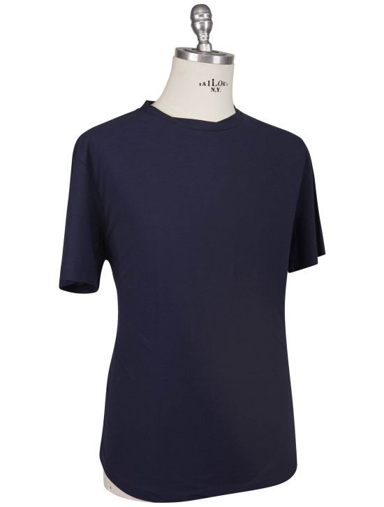 KNT Kiton Knt Blue Cotton T-Shirt Blue 001