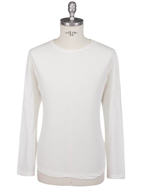 KNT Kiton Knt White Cotton Sweater Crewneck White 000