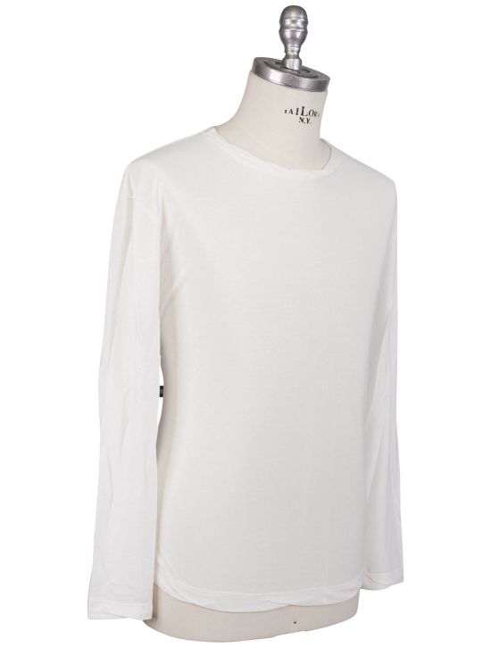 KNT Kiton Knt White Cotton Sweater Crewneck White 001