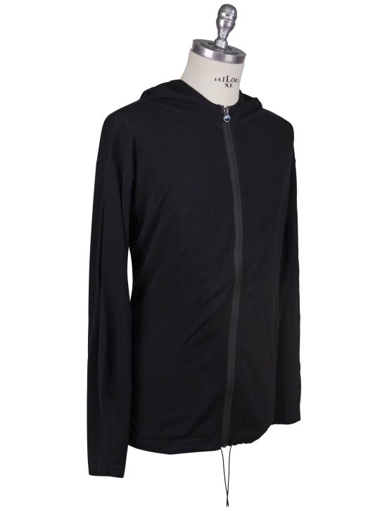 KNT Kiton Knt Black Cotton Sweater Full Zip Black 001