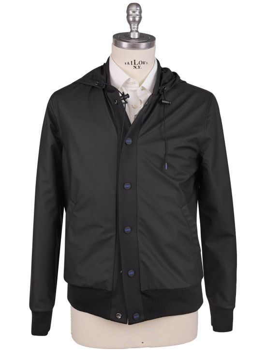 KNT Kiton Knt Black PL Cotton PA EA Reverse Coat Black 000