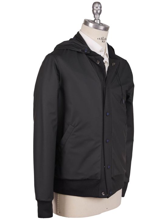 KNT Kiton Knt Black PL Cotton PA EA Reverse Coat Black 001