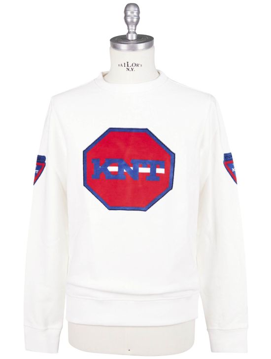 KNT Kiton Knt White Cotton Sweater Crewneck White 000