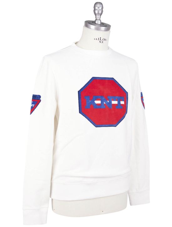 KNT Kiton Knt White Cotton Sweater Crewneck White 001