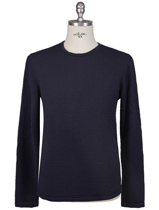 KNT Kiton Knt Blue Cotton Cashmere Sweater Crewneck Blue 000