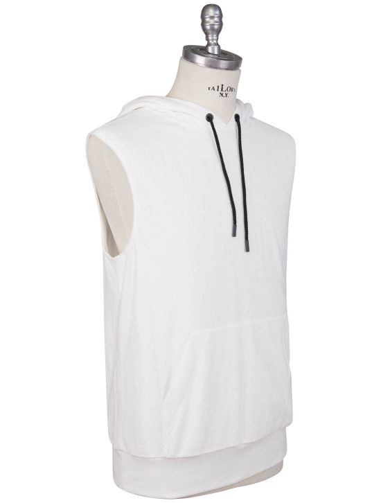 KNT Kiton Knt White Cotton Sweater Gilet White 001