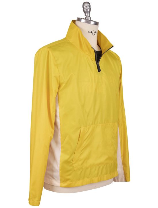 KNT Kiton Knt Yellow White PL Coat Yellow / White 001