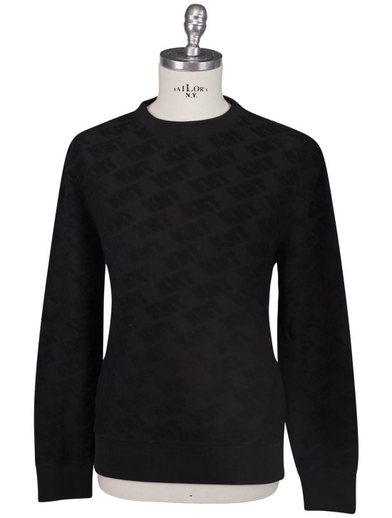 KNT Kiton Knt Black Cotton Pa Sweater Crewneck Black 000