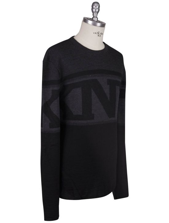 KNT Kiton Knt Dark Gray Wool Cashmere Sweater Crewneck Dark Gray 001