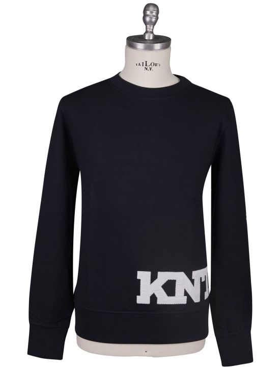 KNT Kiton Knt Black Cotton Sweater Crewneck Black 000