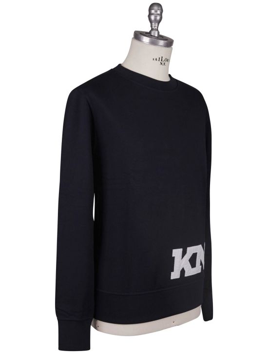 KNT Kiton Knt Black Cotton Sweater Crewneck Black 001