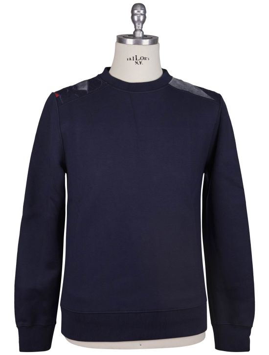 KNT Kiton Knt Blue Viscose EA Sweater Crewneck Blue 000