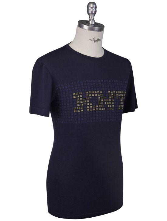 KNT Kiton Knt Blue Cotton T-Shirt Blue 001