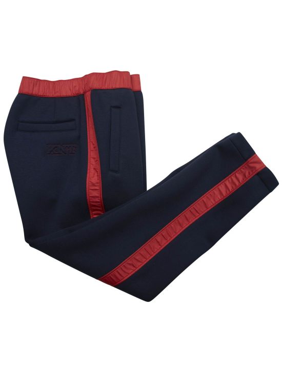 KNT Kiton KNT Blue Red Viscose Ea Pants Blue / Red 000