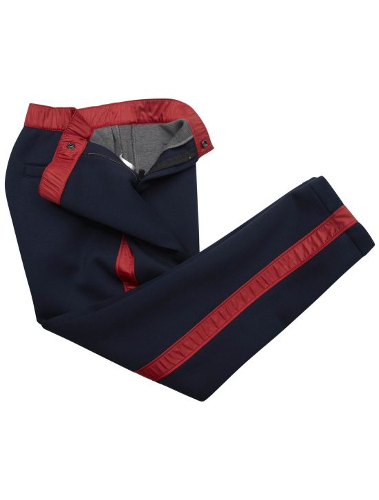 KNT Kiton KNT Blue Red Viscose Ea Pants Blue / Red 001