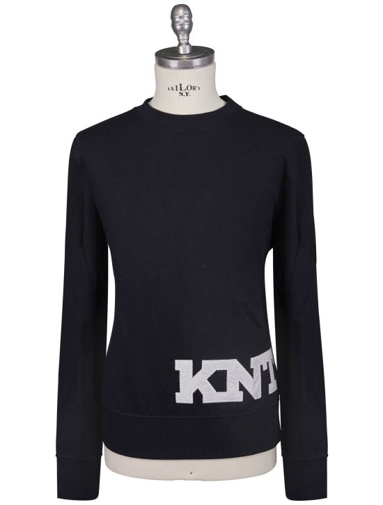 KNT Kiton Knt Blue Cotton PL Sweater Crewneck Blue 000