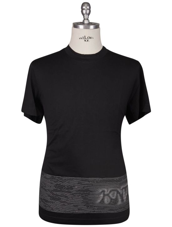 KNT Kiton Knt Black White Cotton T-Shirt Black / White 000